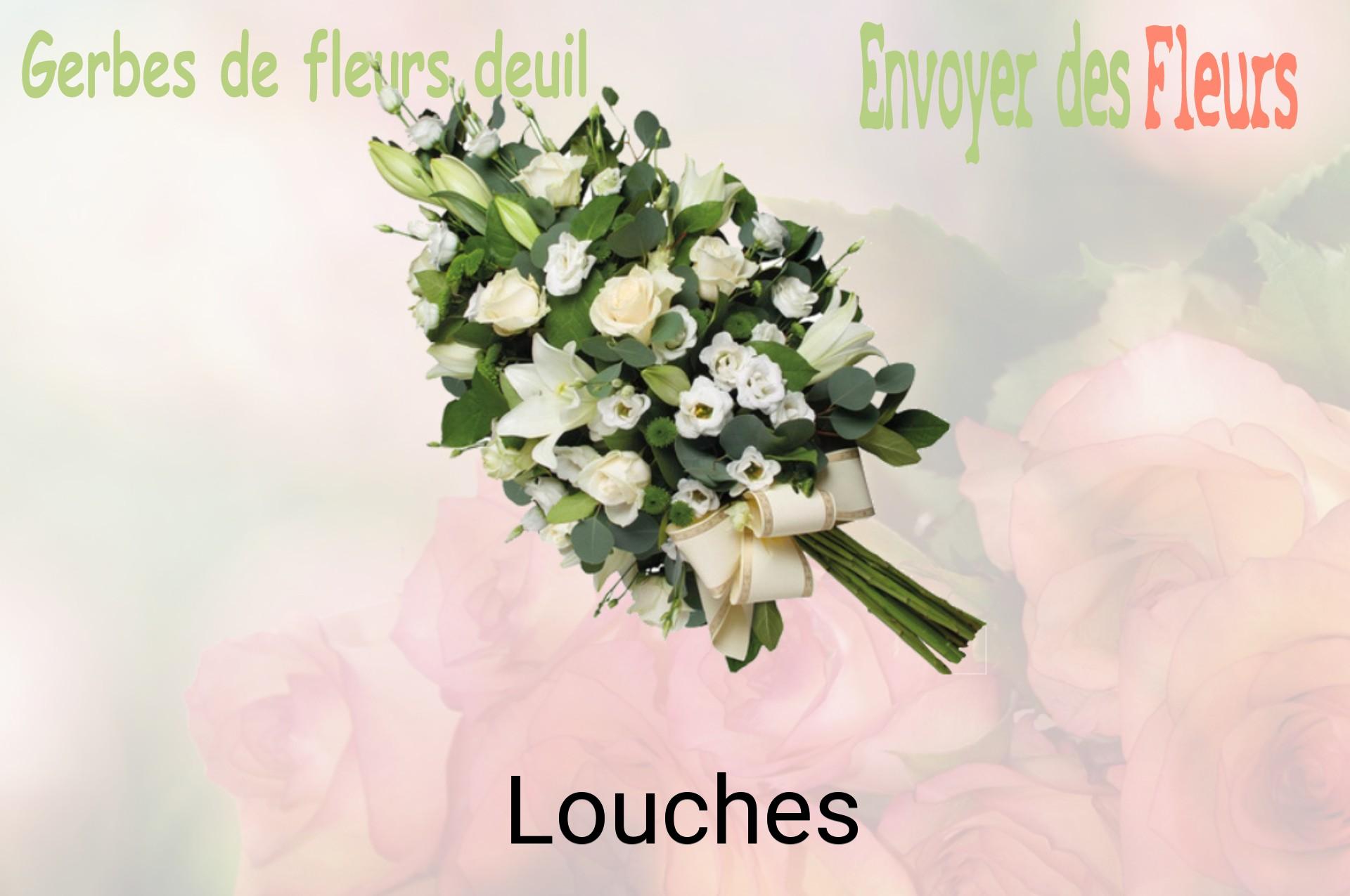 Gerbe de fleurs de deuil livrée à Louches